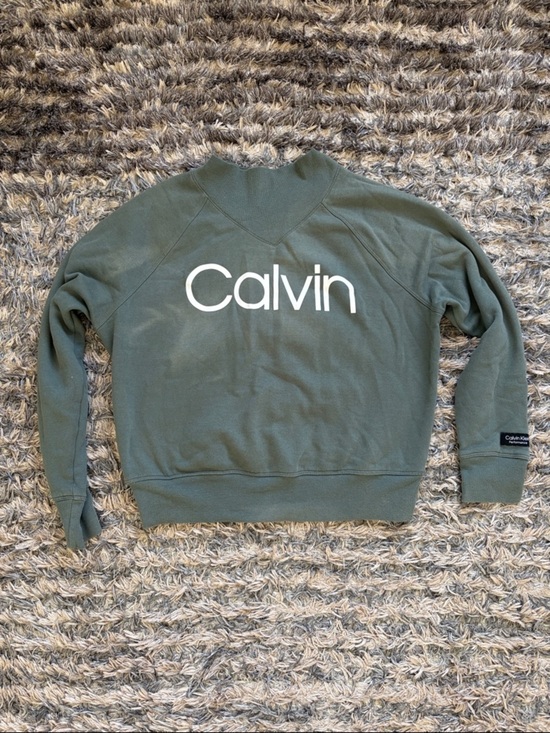 Calvin Klein Performance Tops - Calvin Klein Performance Olive Green Logo Sweatshirt S